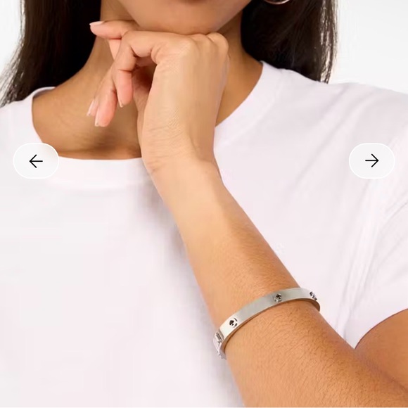 Kate Spade Spot the Spade Silver Bangle Bracelet - Picture 2 of 3